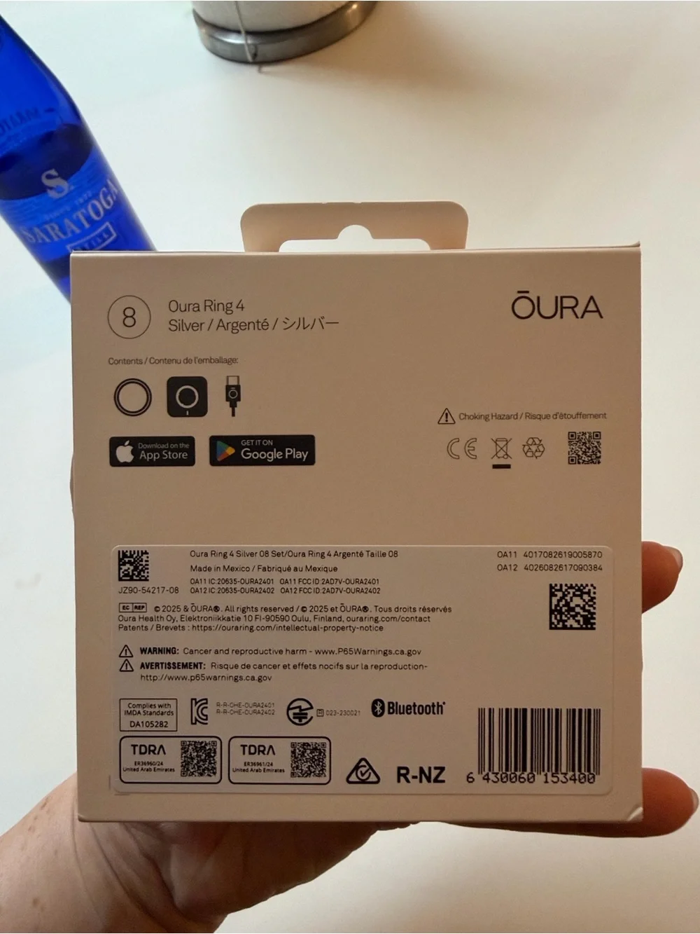 Oura Silver Smart Ring 4 - Silver brand new